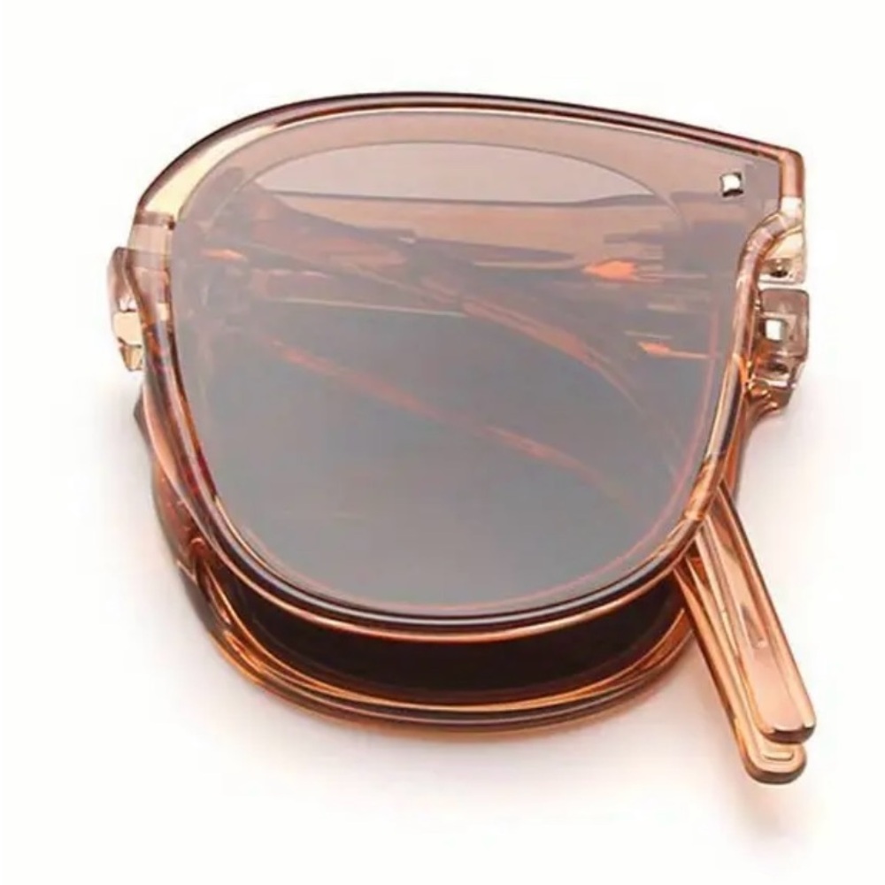 Unisex Foldable Square Frame For Women/Men Rivet Decor Polarized Glasses